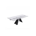 thumbnail image 5 of Whiteline Modern Living Chicago Extendable Dining Table 10mm tempered clear glass top, sanded black metal legs, 5 of 9