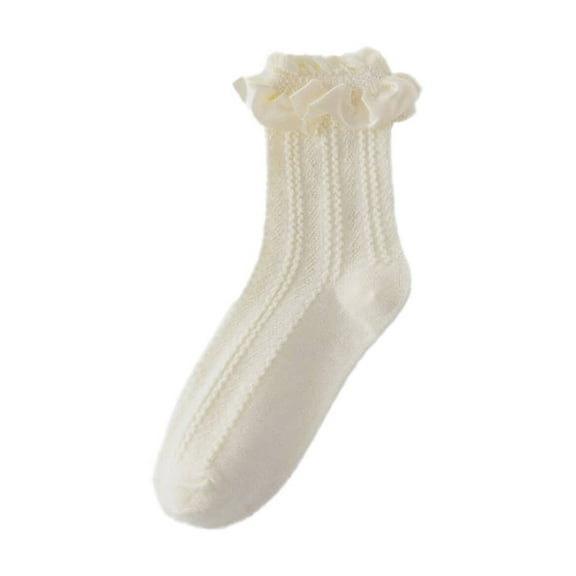 AUQ Socks for Women,Polyester Womens Socks,Calcetines Para Mujer,White