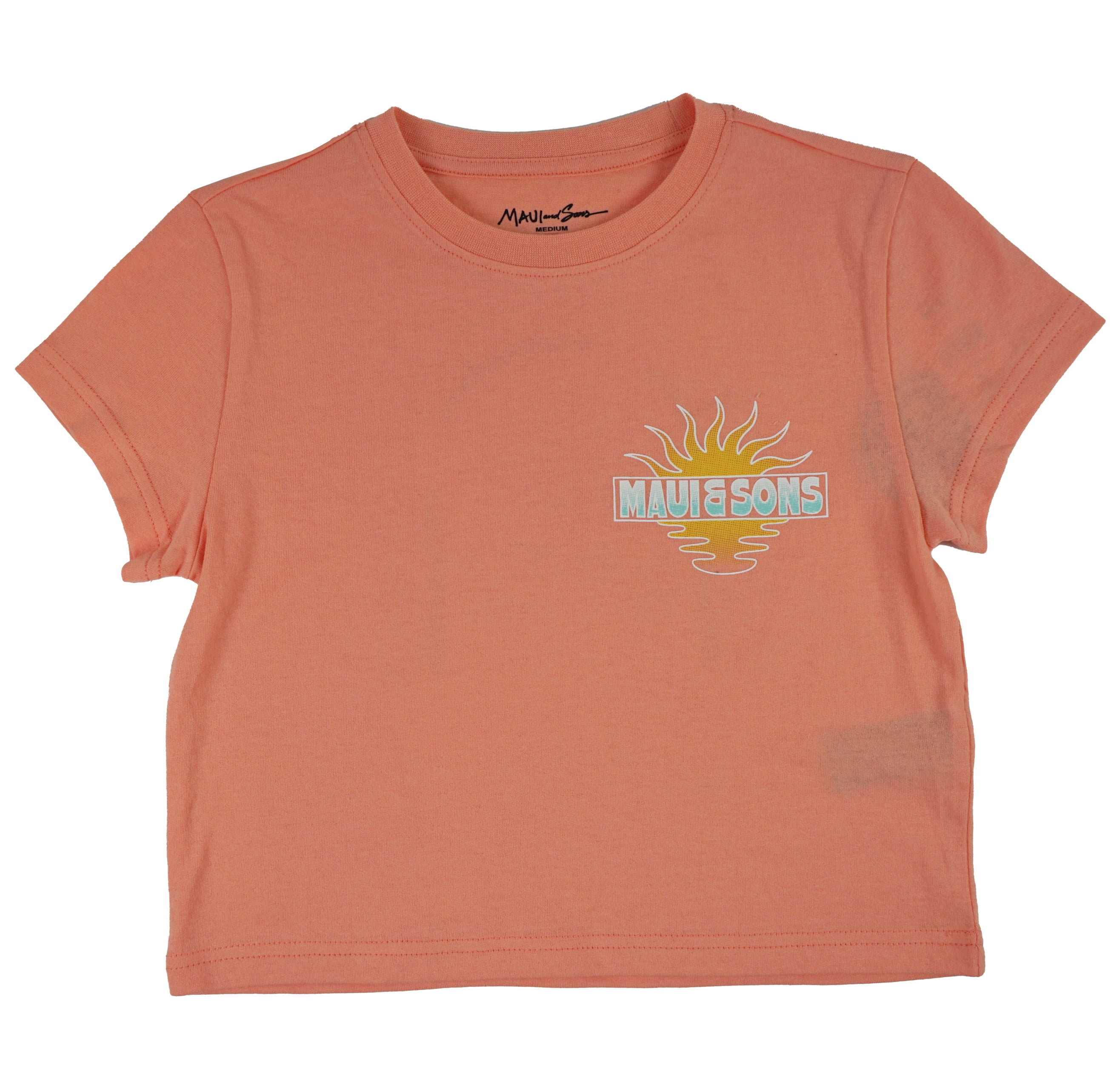 Maui and Sons Chill Vibes Short Sleeve Girl's T-Shirt Crew Neck Graphic Tee Inspired by California Surf Culture & Designed for Everyday Comfort