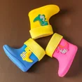 thumbnail image 3 of Nuevas Botas de lluvia impermeables de dinosaurio de dibujos animados para bebé, zapatos rellenos de algodón para niños y niñas, calzado para guardería, 3 of 5