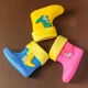thumbnail image 3 of Nuevas Botas de lluvia impermeables de dinosaurio de dibujos animados para bebé, zapatos rellenos de algodón para niños y niñas, calzado para guardería, 3 of 5