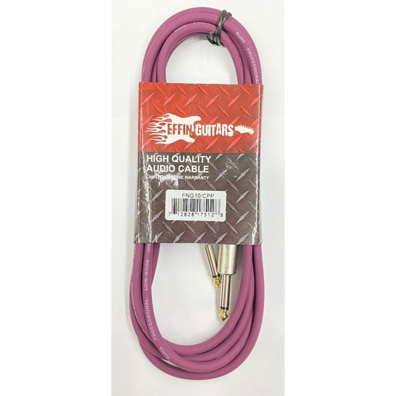 Effin Guitars FNG10CPP Purple 10 Foot Pro Guitar Cable w/Noise Free Connectors