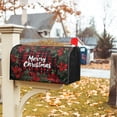 thumbnail image 5 of Red Poinsettia Xmas Berry Mailbox Covers Magnetic Standard Size 18" X 21",Red Black Buffalo Plaid Winter Snowflake Mailbox Wraps Post Letter Box Cover for Holiday Garden Yard Decor, 5 of 6