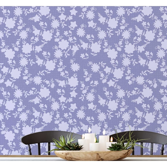 S4sassy Removable Nature-inspired Waterproof Wall Wrap, Textured Wallcover, Pastel Petal Print Contact Paper for Wall, Cabinet, Dresser, Self Adhesive Vinyl Wallpaper Roll- Purple (25"x60" inch)