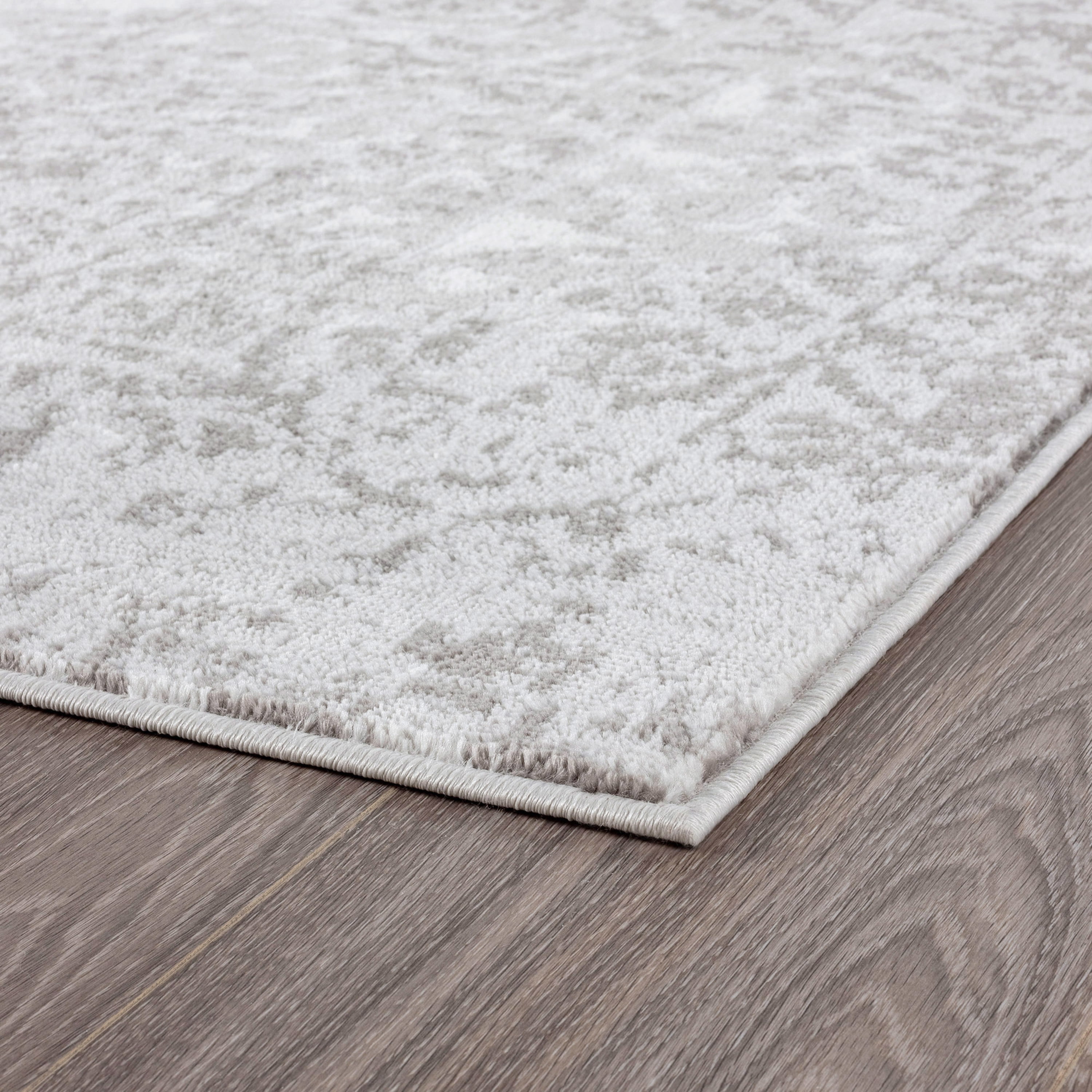 Traditional 9x12 Area Rug (8'9'' x 12'2'') Medallion White, Gray Living Room Easy to Clean