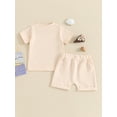 thumbnail image 4 of Bagilaanoe 2pcs Toddler Baby Boy Shorts Set Short Sleeve Letter Print T Shirt Tops + Shorts 6M 12M 18M 24M 3T Kids Casual Summer Clothes, 4 of 7