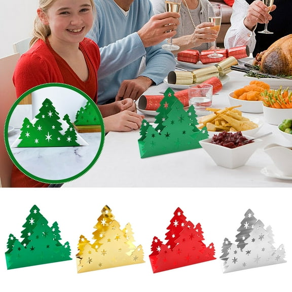 Fwttom Christmas Napkin Holder for Table, Stainless Steel Napkin Holders for Paper Napkins, Christmas Tree Napkin Napkin Western Restaurant Christmas Decoration Paper Towel