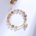 thumbnail image 4 of Pulsera de concha de piedra natural (tamaño 14-19 cm), pulsera con dijes de cristal de colores, pulsera elástica, joyería de piedras preciosas, 4 of 4
