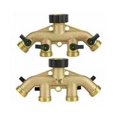 thumbnail image 5 of Adaptador de manguera de 4 vías con rosca de latón de 3/4" para riego de jardín (dorado) (1 unidad), 5 of 5