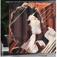 thumbnail image 4 of Ambesonne Afro Shower Curtain, Musical Jazz Singer Woman, 69"Wx84"L, Black Red, 4 of 5