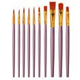 thumbnail image 5 of Pebbuoy 10Pcs Artist Paint Brushes with Long Handle Soft Bristles Strong Absorbency Watercolor Round Pointed Multifunction Artists Paint Brush Set, 5 of 7