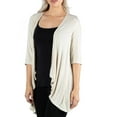 thumbnail image 3 of 24/7 Comfort Apparel Women's Elbow Length Sleeve Open Cardigan, 3 of 4