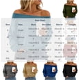 thumbnail image 3 of SSZMDLB Women Off Shoulder Long Sleeve Sweater Casual Loose Fit Comfy Basic Tops For Party Daily Wear Fall Winter, Khaki XL, 3 of 7