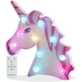 thumbnail image 1 of CPDD Remote Control 3D Rainbow Unicorn Color Changing Unicorn CPDD Girls Night Light with Diamond Light Bulb, Unicorn Birthday Gifts Party Supply – Big Eye Unicorn Head Colorful Glow - -, 1 of 6