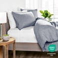 thumbnail image 4 of Bare Home Luxury Duvet Cover and Sham Set - Premium 1800 Collection - Ultra-Soft - Queen, Heather Midnight Blue, 3-Pieces, 4 of 7