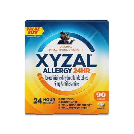 Xyzal Allergy Relief 5mg Tablet 90 Count Bottle