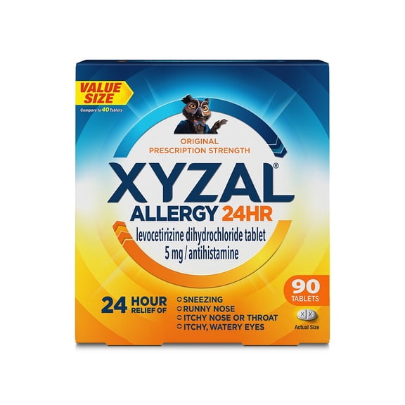 Xyzal Allergy Relief 5mg Tablet 90 Count Bottle