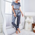 thumbnail image 4 of Sngxgn Womens Pajamas Set Short Sleeve Tops with Pants Pjs Soft V Neck Sleepwear Lightweight Loungewear(A,XL), 4 of 8