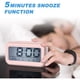 thumbnail image 2 of Reloj despertador digital Reloj despertador matutino, reloj despertador digital silencioso con pilas para niños adultos Pantalla LED grande Calendario de temperatura, reloj despertador de viaje, rosa JM, 2 of 5