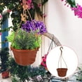 thumbnail image 4 of Huaq Hanging green radish plastic flower pot balcony flower hanging orchid pot with hook hanging flower pot 3pcs (thick brick red), 4 of 6