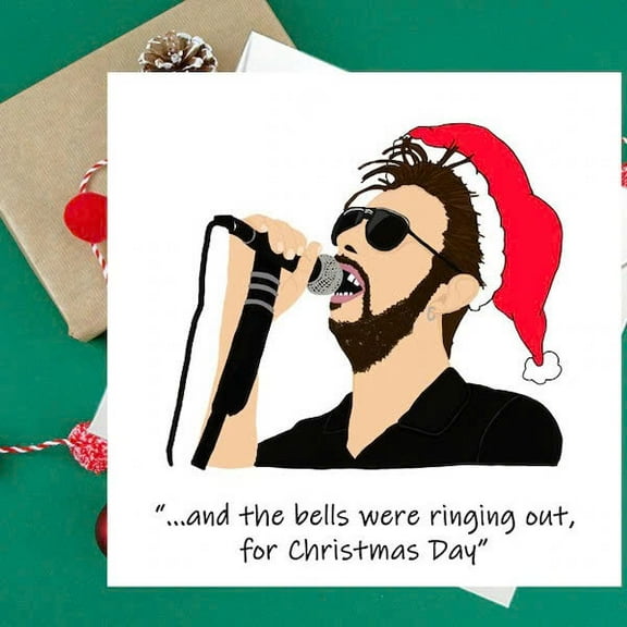 Christmas Card with Singing Character - Festive Design with Santa Hat - Perfect for Holiday Greetings and Wishes