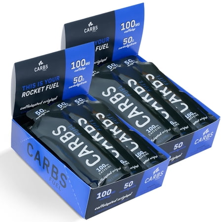 Carbs Fuel Caffeinated Original 50g Energy Gel Pack of 2 | High-Carb Caffeine Gels | Vegan & Gluten-Free Running Gel | No Preservatives | Energy Gels with Caffeine for Endurance, Cycling & Running