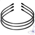 thumbnail image 3 of 3Pcs Unisex Spiral Shape Headband Simple Sports Hairhoop Invisible Headwear Anti-slip Wave-shaped Hairpin for Man Woman (Black), 3 of 4