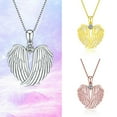 thumbnail image 4 of HHBEAUTY Angel Wings Necklace Guardian Angel Wings Pendant Birthstone Necklace for Women Jewelry Gifts, Gold, 4 of 6