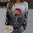 thumbnail image 2 of Womens Fashion Merry Christmas Print O Neck Sweatshirt Round Neck Fit Pullover Tops Casual Long Sleeve Workout Shirts Loose Blouse, 2 of 5