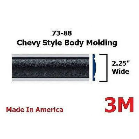 1973-1988 Chevy Pickup Truck Suburban Black Side Body Trim Molding 2.25" Wide