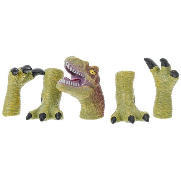 FELTECHELECTR 1 juego de guantes con garras de dinosaurio, juguetes de marionetas para cosplay, manos de fiesta, accesorios para trucos para niños