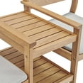 thumbnail image 6 of Modway Viewscape Outdoor Patio Ash Wood Jack and Jill Chair Set in Natural Taupe, 6 of 8