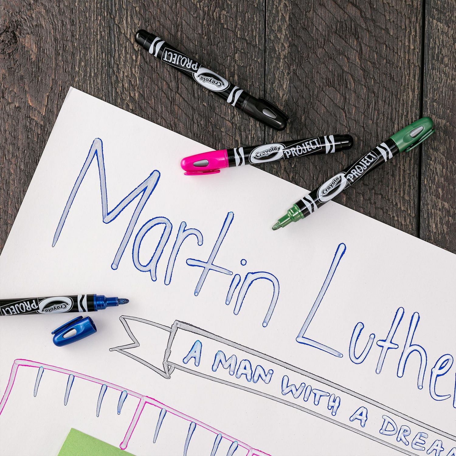 4 marqueurs de contour métalliques Crayola Project Marqueurs de projet