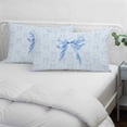 thumbnail image 4 of Cute Bow Throw Pillow Covers, Blue Bowknot Minimalist Solid Color Soft Breathable Pillow Cases with Invisible Zipper for Sleeping, Toddler Pillowcases for Couch Bed Sofa Chair 12x20 Inches, 4 of 9