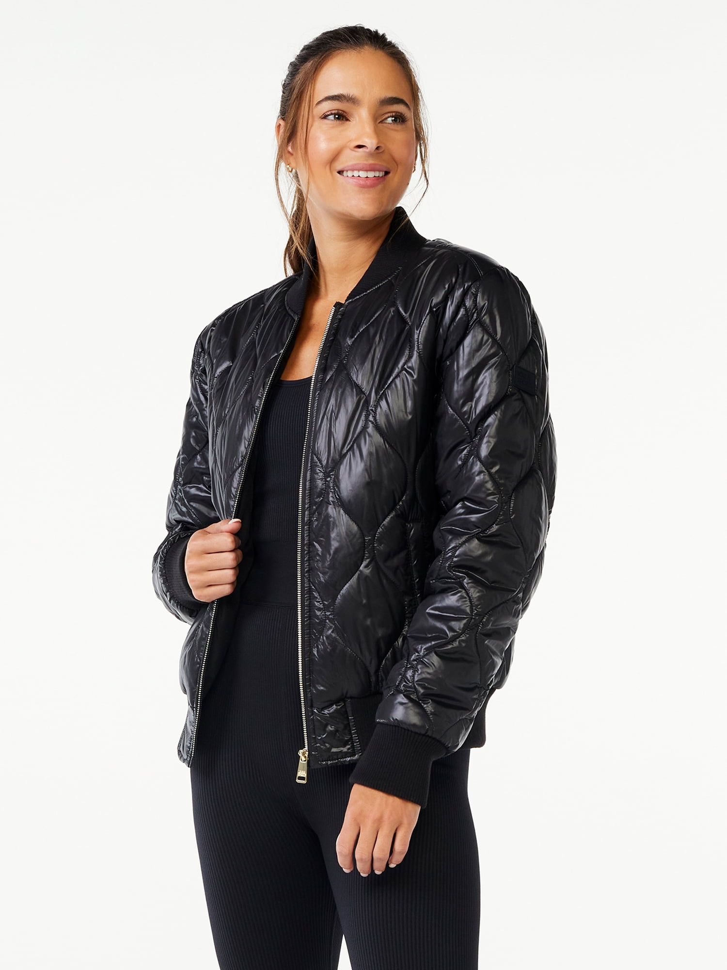 Love & Sports Women's Quilted Bomber Jacket - Walmart.com