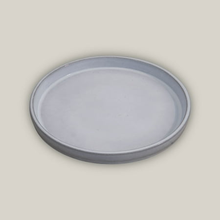 Round | Cream White Ceramic Plant Saucer | High Fired Ecofriendly Clay - Sizes 8"-19.5" - FREE SHIPPING (9"W, White, HighFiredCeramic)