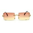 thumbnail image 1 of 90s Classic OG Rapper Rimless Sunglasses Gold Orange Yellow, 1 of 4