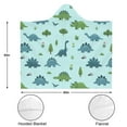 thumbnail image 3 of Wearable Blanket,LightBlue Cartoon Dinosaurs NatureElements Pattern Hooded Wearable Flannel Blanket for Adults & Teens,Winter Poncho Shawl Wrap Cape Cozy Anti-Pill,50"x60", 3 of 4
