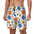 thumbnail image 2 of Uemuo Flower Pattern Mens Swim Trunks Quick Dry Board Shorts with Mesh Lining, Stretch Beach Shorts Quick Dry No-Chafing Board Shorts-, 2 of 9
