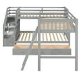 thumbnail image 6 of Twin over Full L-Shaped Bunk Bed With 3 Drawers, Ladder and Staircase - Gray, 6 of 9