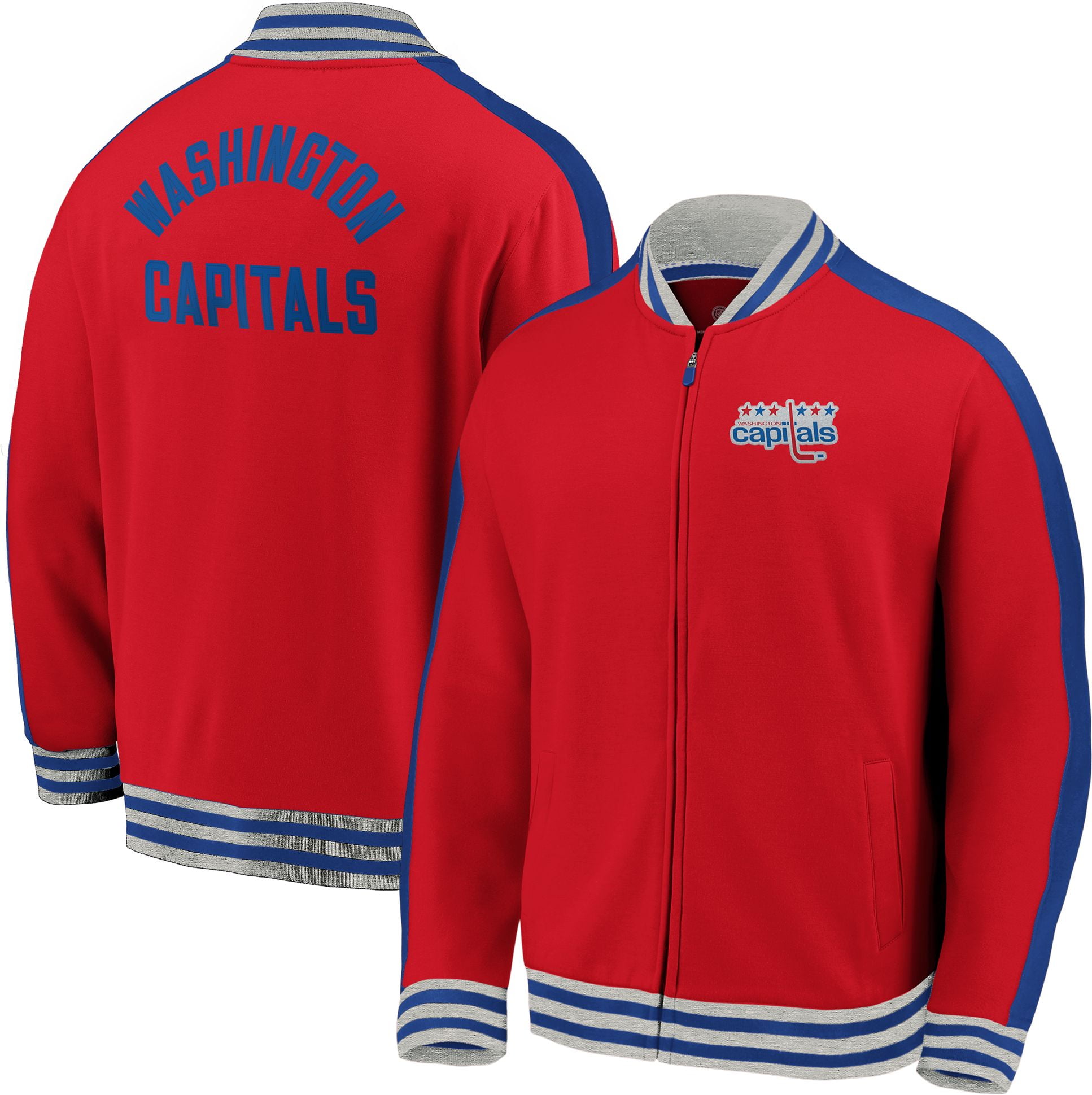 NHL Men's Washington Capitals Varsity Red Full-Zip Track Jacket ...