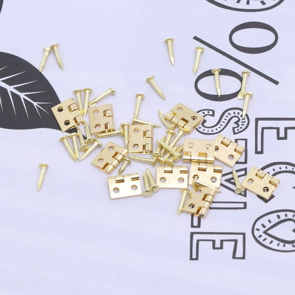 PAMINGONO 24pcs Miniature House Hardware Golden Rectangular for Dollhouse Crafting