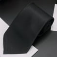 thumbnail image 2 of Black Black Dress Necktie For Men 3.15 Inch Wide 57.09 Inch Long Solid Color Jacquard Design Polyester Material Hand Tied Perfect For Business Occasions, 2 of 4