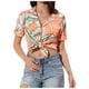 thumbnail image 1 of Blusa de manga corta con cuello en V y estampado informal para mujer a la moda OAVQHLG3B Store  lin121212, 1 of 4