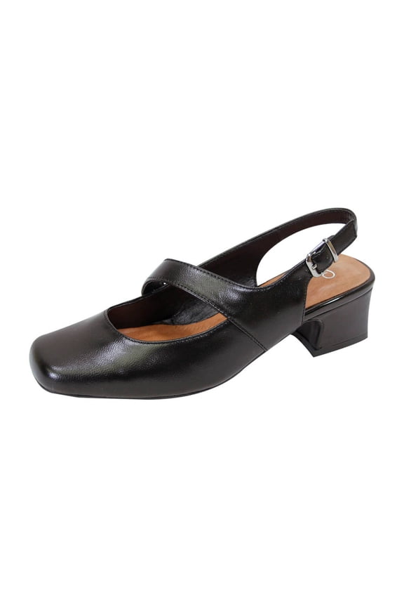 Trixie Women's Wide Width Leather Slingback Mary Jane Style Pumps