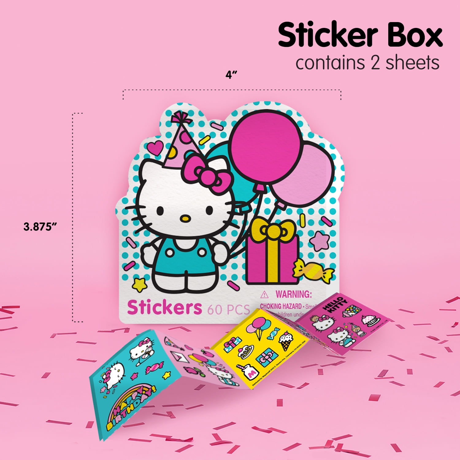 Megatoys Hello Kitty Birthday Party Gift Set with Tin Box & Pencil Case, 6 Count