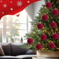 thumbnail image 5 of 12PCS Red Velvet Flocked Christmas Ball Ornaments, 3-Inch Plastic Hanging Balls for Xmas Tree Decoration, Shimmering Festive Decor for Christmas Tree A, 5 of 9