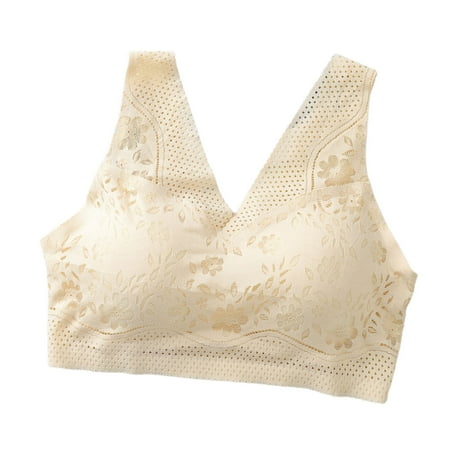 

YXGla Bra V Neck Thin Female Women Push Up Lace Bra for Sleeping