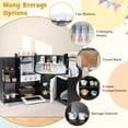 thumbnail image 6 of Costway Corner Play Kitchen Toddler Kitchen Playset with Range Hood, Ice Maker, Microwave Black, 6 of 9