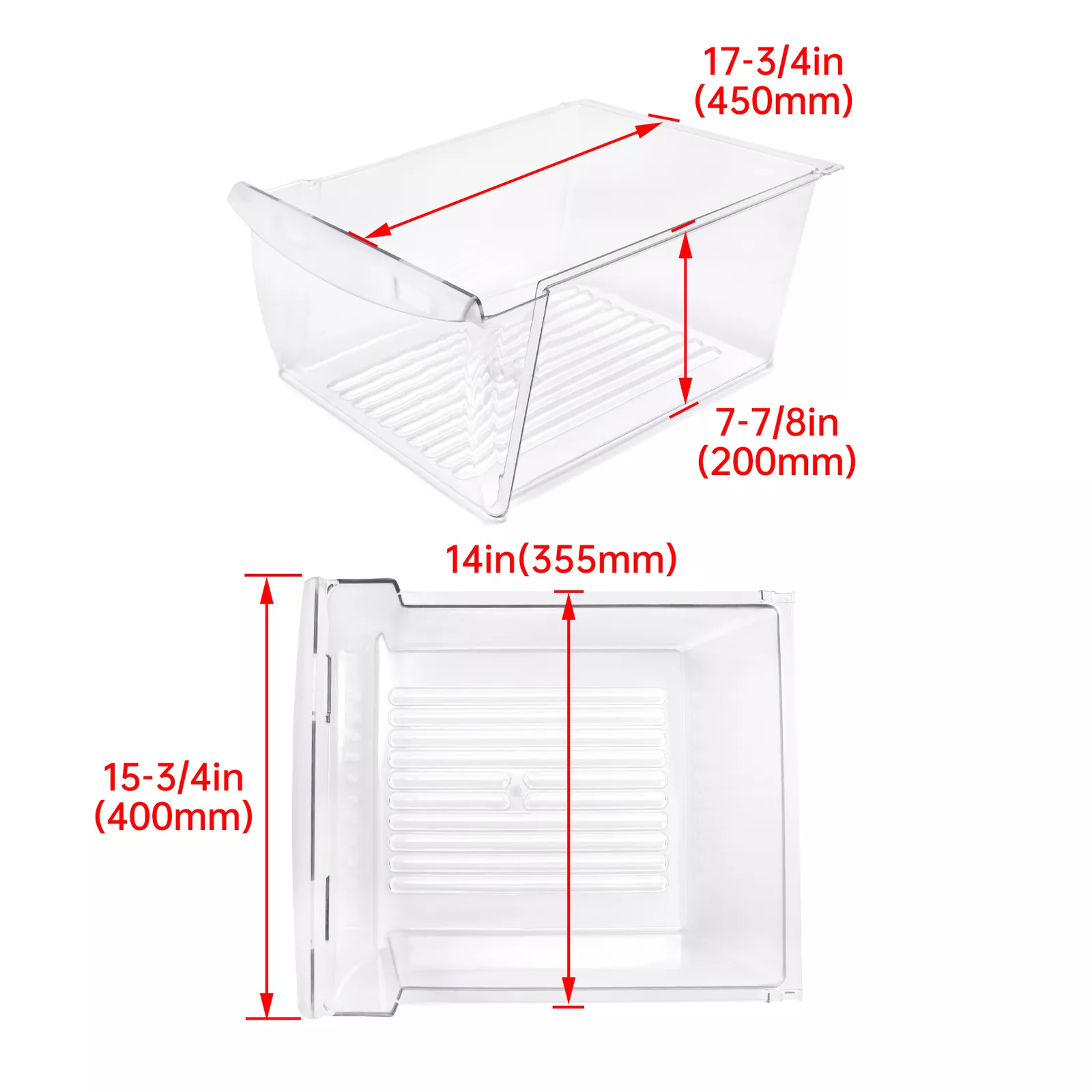 Kojem 240351061 Crisper Drawer Upper for Frigidaire Refrigerator Freezer Plastic Clear